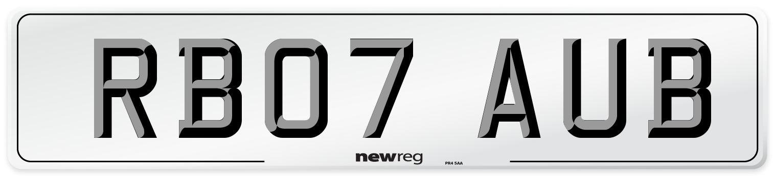 RB07 AUB Number Plate from New Reg